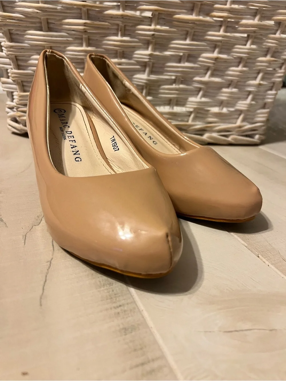 Marc Defang Girls' Nude Patent Dress Pumps